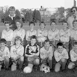 Lostwithiel CP School football team, Lostwithiel, Cornwall. February 1990