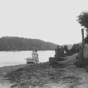 Malpas Ferry at Tregothnan landing, Malpas, Cornwall. Early 1900s