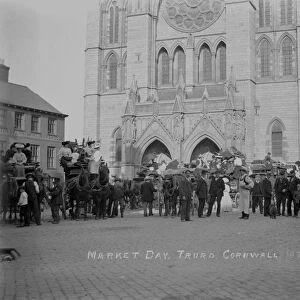 Market Day, High Cross, Truro, Cornwall. Around 1910