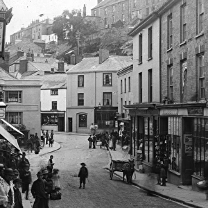 Market Strand and Market Street, Falmouth, Cornwall. Around 1894