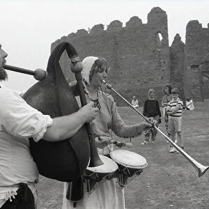 Medieval Musicians, Restormel Castle, Lanlivery Parish, Cornwall. September 1990
