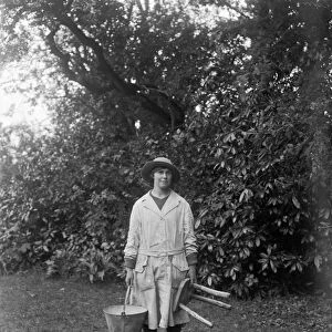 Member of the First World War Womens Land Army. Cornwall. May 1918