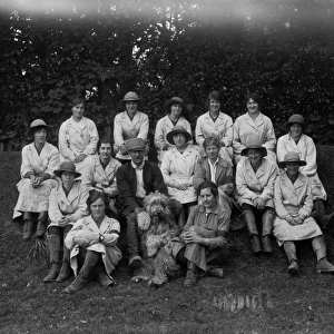 Members of the First World War Womens Land Army. Tregavethan Farm, Truro, Cornwall. May 1918