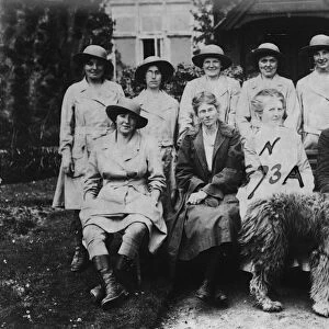 Members of the First World War Womens Land Army. Tregavethan Farm, Truro, Cornwall. Around 1917