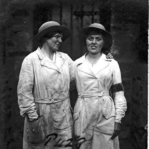 Members of the First World War Womens Land Army, Tregavethan Farm, Truro, Cornwall. 1917