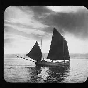 Mounts Bay fishing boat, Cornwall. Late 1800s / early 1900s