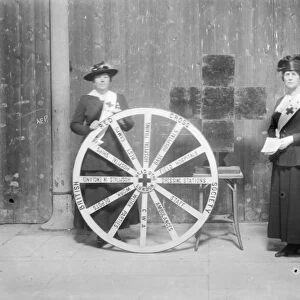 Mrs Morse (left) with Lady Falmouth lecturing on the Cornwall Work Auxiliary (part of the Red Cross), Truro. April 1917
