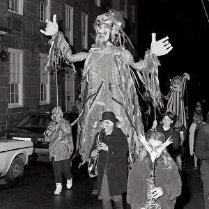 New Years Eve Giants, Lostwithiel, Cornwall. 31st December 1990