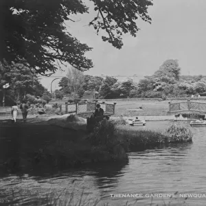 Newquay boating lake, Trenance Gardens, Newquay, Cornwall. After 1939