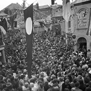 Obby Oss Day at Padstow, Cornwall. 1978
