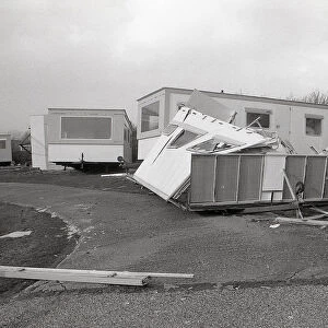 Penhale Caravan Park, Fowey, Cornwall. January 1990