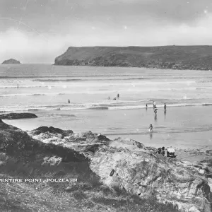 Pentire Point from across Hayle Bay, Polzeath, St Minver, Cornwall. Around 1930s