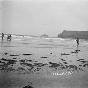 Pentire Point from Polzeath beach, St Minver, Cornwall. Around 1930s