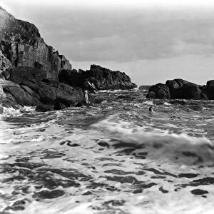 Porthcew beach, Rinsey, Breage, Cornwall. Date Probably early 1900s