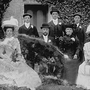 Posed group including Mr Warren, Ludgvan, Cornwall. Probably around 1900