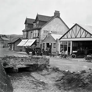 Red House Restaurant and Donald Healeys Garage, Boscawen Road, Perranporth, Perranzabuloe, Cornwall. Around 1925