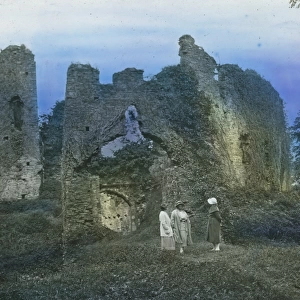 Restormel Castle ruins, Lanlivery Parish, Cornwall. Around 1925