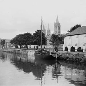 River Kenwyn, looking towards Lemon Bridge and Back Quay, Truro, Cornwall. 1910-1920