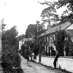 Rose Cottages, Helford, Cornwall. Early 1900s