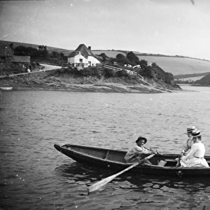 Row boat near Gerrans, Cornwall. 1910s