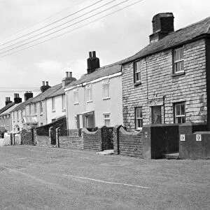Row of houses in St Stephens Hill, St Stephens by Saltash, Cornwall. 1973