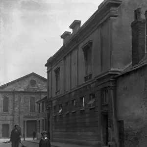 Former Royal Cornwall Museum building looking east with St Marys Methodist Chapel in the distance, Union Place, Truro. Around 1910