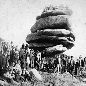 Royal Institution of Cornwall Excursion Party at the Cheesewring, Linkinhorne, Cornwall. 20th August 1868
