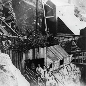 The third Royal Party descends the inclined shaft, Botallack Mine, St Just in Penwith, Cornwall. 24th July 1865