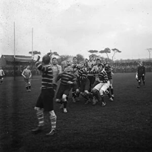 Rugby Union match, Redruth, Cornwall. Around 1919