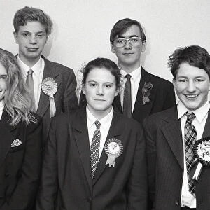 School Political Candidates, Fowey, Cornwall. May 1992