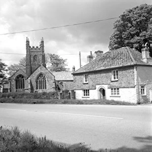 A slate hung house next to the church of St Ive and Pensilva, St Ive, Cornwall. 1979