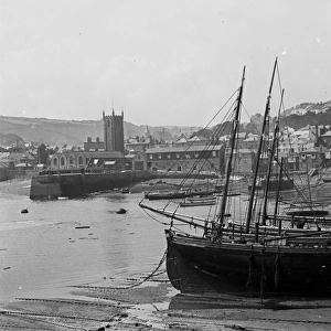 St Ives harbour Cornwall. Early 1900s