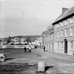 A street in Flushing, Cornwall. Early 1900s
