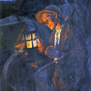 Study for the carter in The Lighting Up Time, Stanhope Forbes (1857-1947)