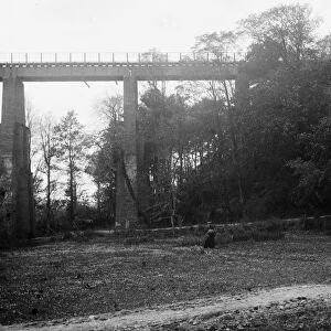 Trenance viaduct, Newquay, Cornwall. Around 1905-1910