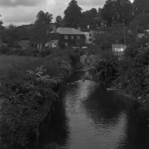 Tresillian River at Mill Farm, Tresillian, Cornwall. Early 1900s