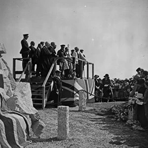 Unveiling of the Kenwyn War Memorial at the junction of Kenwyn Hill and Knights Hill, Kenwyn, Cornwall. 27th June 1920