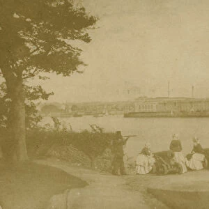 The Victualling Office, Plymouth, Devon, from Mount Edgcumbe, Maker, Cornwall. 23rd September 1845