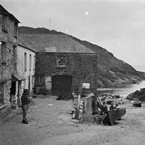 View of cove looking out to sea, Portloe, Veryan, Cornwall. July 1912