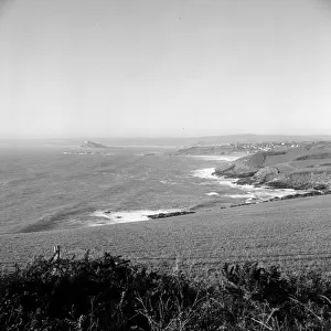 View from Cudden Point, St Hilary, to Perranuthnoe, Cornwall. 1971 (probably 10th January)