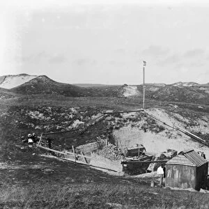 A view of the excavation of St Pirans Oratory, Perranzabuloe, Cornwall. 1910
