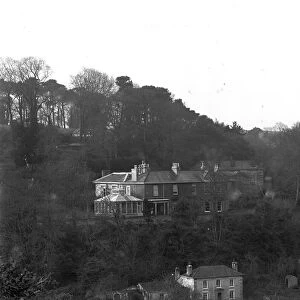 View of Goonvrea House with Cliff House below, Perranarworthal, Cornwall. December 1924