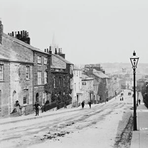 View down Lemon Street from above Carclew Street, Truro, Cornwall. Around 1900