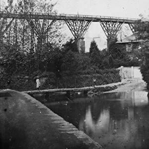 View of Moresk viaduct from Moresk street in Truro. Pre 1881