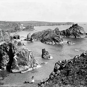 View from Par-an-Heul to Kynance Cove, Landewednack, Cornwall. 1899