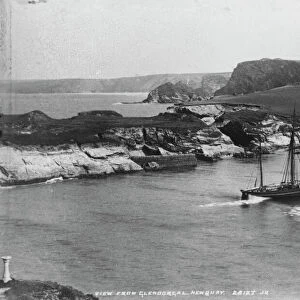 View of ships at Porth taken from Glendorgal, St Columb Minor, Cornwall. 1890s