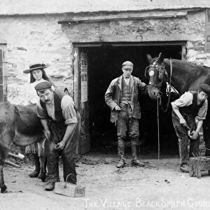 The village blacksmith, Goonhavern, Perranzabuloe, Cornwall. Early 1900s