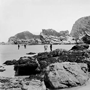 Watergate Bay from near Florys Island, St Columb Minor, Cornwall. 17th June 1909