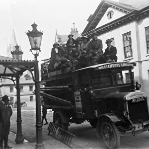 Williamsons double-decker open top motor bus, Princes Street, Truro, Cornwall. 1920