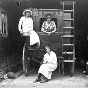 Women on the back of a coach, Perranporth, Cornwall. 1923
